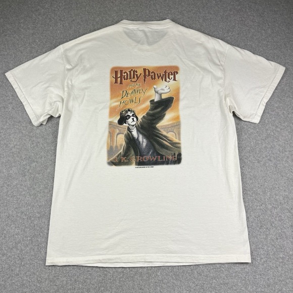 Vintage Big Dogs T Shirt Large Hairy Pawter Harry Potter Parody Graphic White - Picture 1 of 8
